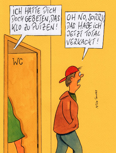 Cartoon: jugendsprache (medium) by Peter Thulke tagged jugendsprache,jugendsprache