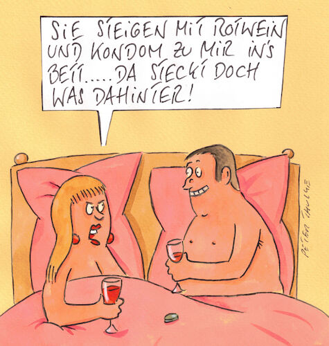 Cartoon: rotwein (medium) by Peter Thulke tagged rotwein,liebe,bett,rotwein,liebe,bett