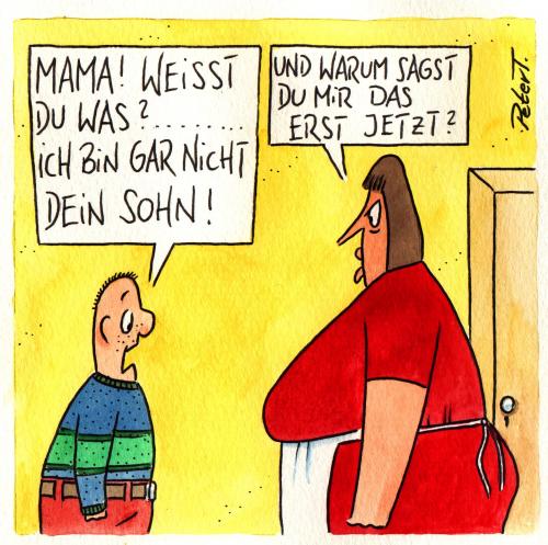 Cartoon: sohn (medium) by Peter Thulke tagged pubertät,familie,jugend,frauen,familie,erziehung,eltern,familienbild,familiendrama,familienkreis,frau,gesellschaft,herkunft,kind,mama,mutter,sohn,verwandtschaft,verwandte,jugend,identität,jugendliche,kids,kultur,persönlichkeit,pubertät,teenies,verhalten,entwicklung,biologie