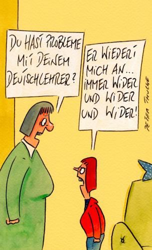 Cartoon: wider (medium) by Peter Thulke tagged kinder,schule,bildung,kinder,schule,bildung,wissen,schüler,deutschlehrer,deutschkenntnisse,kenntnisse,deutsch,grammatik,rechtschreibung,vokabular,deutschunterricht,unterricht,familie,erziehung,pubertät,jugend,jugendliche