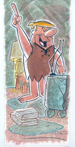 Cartoon: Barney Rubble (medium) by Cartoons and Illustrations by Jim McDermott tagged hannabarbera,flintstones,animation,television,barneyrubble
