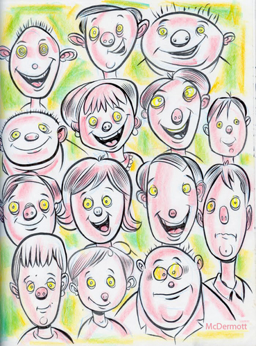 Cartoon: Cartoon Faces (medium) by Cartoons and Illustrations by Jim McDermott tagged faces,sketchbook