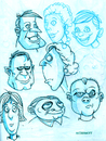 Cartoon: Sketchbook Faces (small) by Cartoons and Illustrations by Jim McDermott tagged sketchbook people crowd faces
