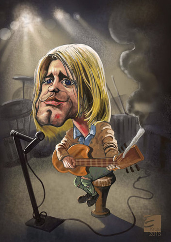 Cartoon: Curt Cobain (medium) by elidorkruja tagged cobain,curt