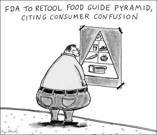 Cartoon: Pyramid Scheme (medium) by sstossel tagged nutrition,food,pyramid,health,habits,weight,