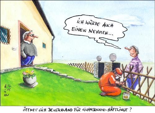 Cartoon: guantanamo (medium) by huehn tagged guantanamo