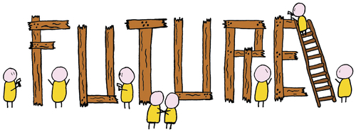 Cartoon: Lets build our future together (medium) by rene sorensen tagged future