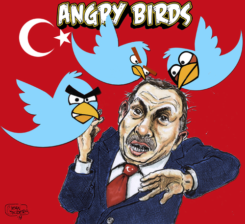 Cartoon: Angry birds Turkey (medium) by jean gouders cartoons tagged erdogan,turkey,twitter,erdogan,turkey,twitter
