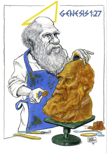 Cartoon: Darwin (medium) by jean gouders cartoons tagged darwin,evolution,jean,gouders