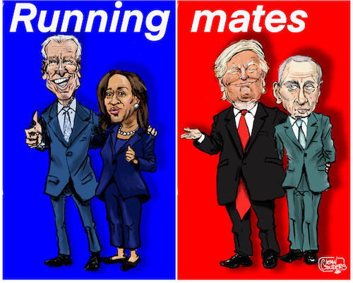 Cartoon: Running mates (medium) by jean gouders cartoons tagged biden,kamala,harris,trum,elcetions,usa,biden,kamala,harris,trum,elcetions,usa