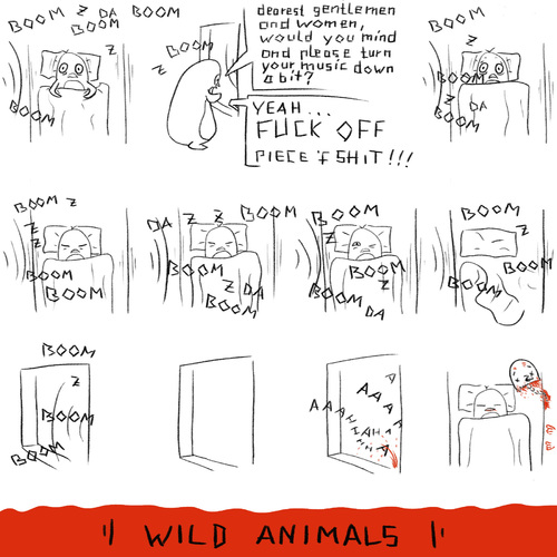 Cartoon: BOOM BOOM (medium) by Bonville tagged wild,animals,boom,sleep
