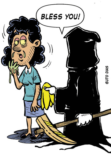 Cartoon: Flu cartoon (medium) by guto dias tagged cartoon,flu