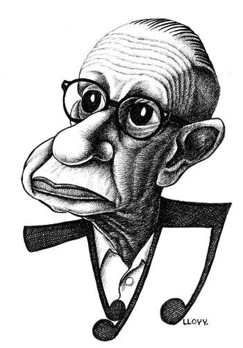 Cartoon: Igor Stravinsky (medium) by lloyy tagged composer,famous,caricatura