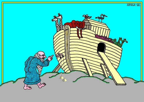 Cartoon: Principal Error (medium) by srba tagged noe,ark,animals,worms,bible