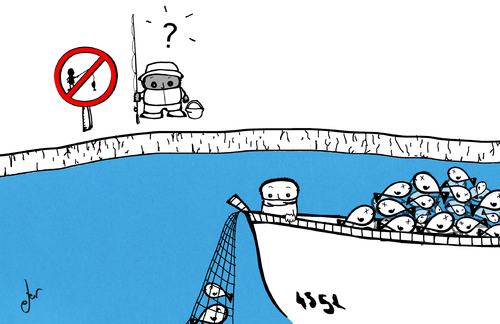 Cartoon: Pesca al Sur (medium) by german ferrero tagged sur,expolio,ue,pesca,ger,antruejo,fish