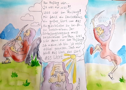Cartoon: Am Anfang... (medium) by 10e tagged bibel,johannes