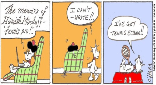 Cartoon: Tennis-pro (medium) by noodles cartoons tagged scotty,dog,tennis,art,sport,cartoon,scotland
