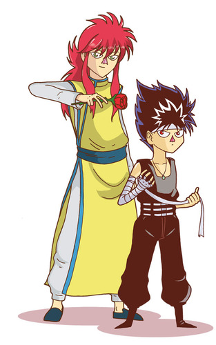 Cartoon: Kurama and Hiei (medium) by MonitoMan tagged anime,hakusho