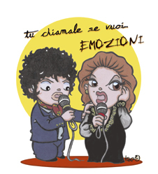 Cartoon: Battisti e Mina (medium) by isacomics tagged isacomics,isa,comics,music,mina,battisti