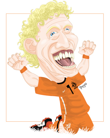 Cartoon: Dirk KUYT (medium) by ELPEYSI tagged dirk,kuyt,holanda,naranja,mecanica