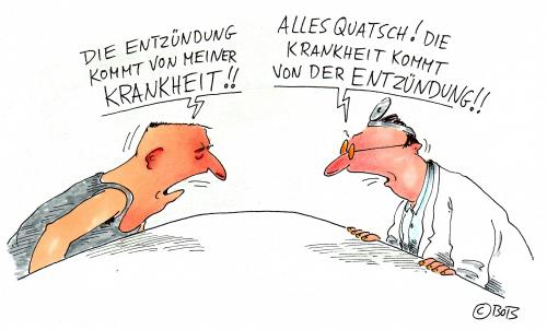 Cartoon: Alles Quatsch ! (medium) by Christian BOB Born tagged experten,meinungsaustausch,experten,experte,patient,arzt,doktor,beruf,job,arbeit,wissen,bildung,meinungsaustausch,meinung,streit,diskussion,auseinandersetzung,diskutieren,profession,praxis,krankheit,gesundheit,ursprung,entzündung,ursache,wirkung,männer,konkurrenz,besserwisser