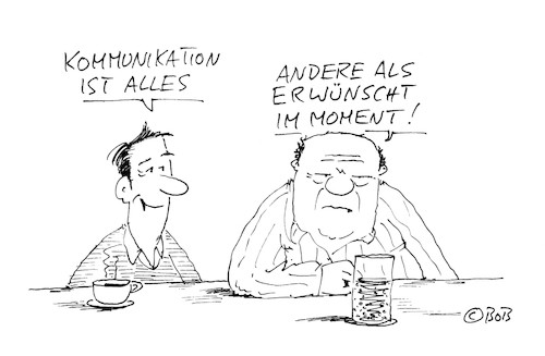 Cartoon: Bappen halten (medium) by Christian BOB Born tagged kommunikation,gespräch,miteinander,kommunikation,gespräch,miteinander