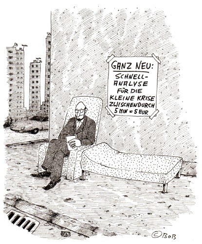 Cartoon: Ganz neu (medium) by Christian BOB Born tagged analyse,couch,straße,therapie,krise