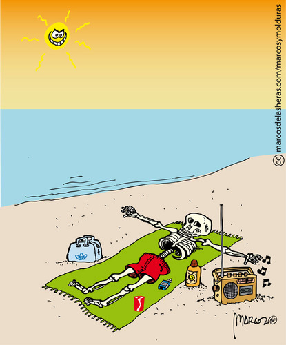 Cartoon: Sunless protection (medium) by marcosymolduras tagged sun,beach,protection