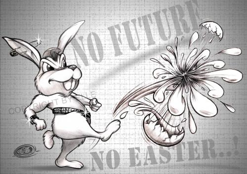 Cartoon: punk bunny (medium) by elle62 tagged easter,bunny,punk
