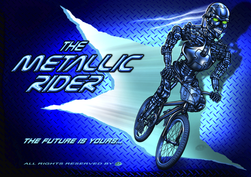 Cartoon: the metallic rider part three (medium) by elle62 tagged android,bmx,metal