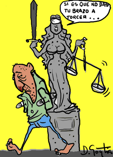 Cartoon: JUSTICIA CIEGA (medium) by David Goytia tagged ley,juicio,desorden