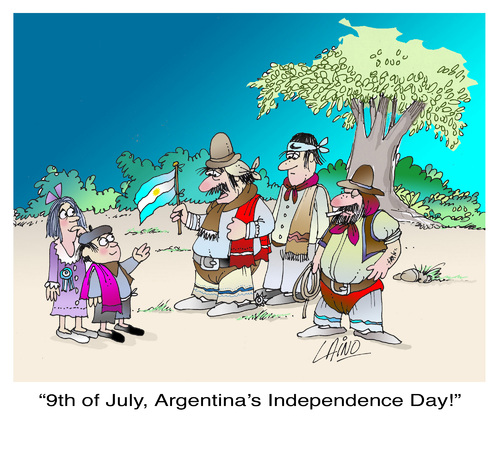 Cartoon: 9 de Julio (medium) by LAINO tagged argentina,independence,day
