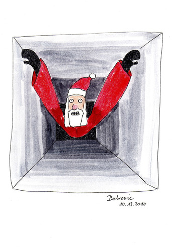 Cartoon: Santa Claustrophobia (medium) by Blogrovic tagged chimney,kamin,klaustrophobie,calustrophobia,weihnachtsmann,santa,weihnachten,xmas