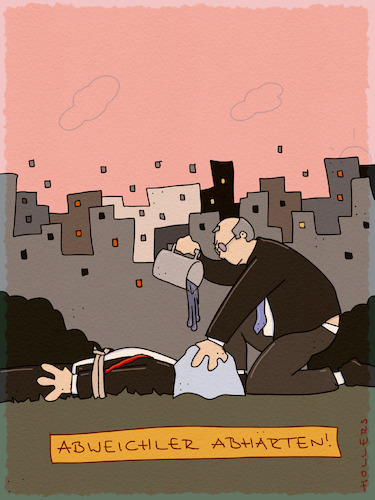 Cartoon: Abweichler abhärten! (medium) by hollers tagged abweichler,kanzlerwahl,merz,waterboarding,abhärten,bundestag,abweichler,kanzlerwahl,merz,waterboarding,abhärten,bundestag