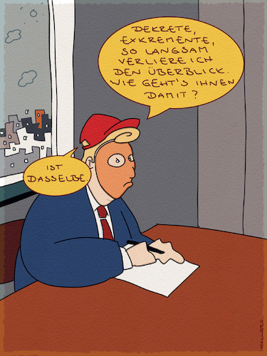 Cartoon: Dasselbe (medium) by hollers tagged trump,dekrete,exkremente,dasselbe,democracy,demokratie,erlass,willkür,gesellschaft,gesetz,trump,dekrete,exkremente,dasselbe,democracy,demokratie,erlass,willkür,gesellschaft,gesetz