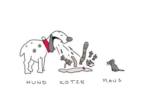 Cartoon: Hund Kotze Maus (medium) by hollers tagged hund,katze,maus,kotze,tiere,haustiere,tv,fressen,nahrungskette,hund,katze,maus,kotze,tiere,haustiere,tv,fressen,nahrungskette