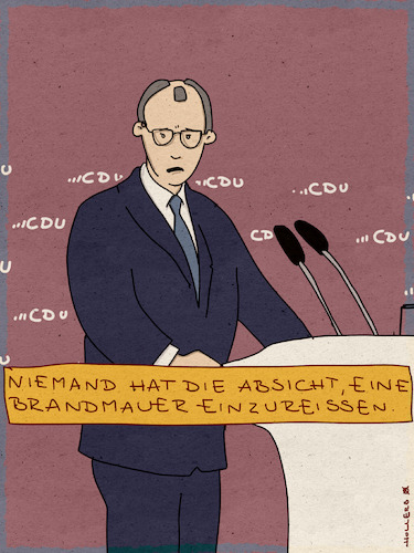 Cartoon: Niemand (medium) by hollers tagged merz,ulbricht,mauer,errichten,einreissen,brandmauer,afd,cdu,demokratie,bundestag,bundestagswahl,migrationsgesetz,merz,ulbricht,mauer,errichten,einreissen,brandmauer,afd,cdu,demokratie,bundestag,bundestagswahl,migrationsgesetz