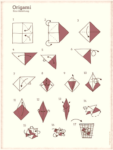 Cartoon: Origami (medium) by hollers tagged origami,papier,falten,anleitung,origami,papier,falten,anleitung
