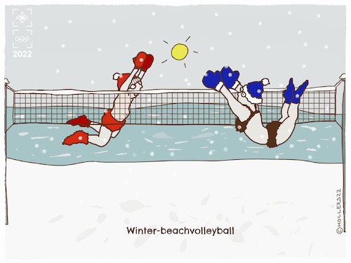 Cartoon: Winter-beachvolleyball (medium) by hollers tagged wintersports,beachvolleyball,volleyball,beach,olympic,games,freeze,snow,wintersports,beachvolleyball,volleyball,beach,olympic,games,freeze,snow