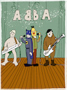Cartoon: ABBA (small) by hollers tagged abba,esc,sweden,music,adam,batman,bert,adolf,1970s