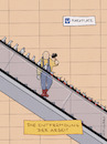 Cartoon: Marxplatz (small) by hollers tagged entfremdung,arbeit,marx,kapitalismus,sozialismus,kommunismus,tauben,ubahn,rolltreppe,fließband,hammer,philosophie