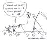 Cartoon: tausendeins (small) by brettschneider und möhring tagged tod,sterben,song,klaus,lage,sterbebett,angst
