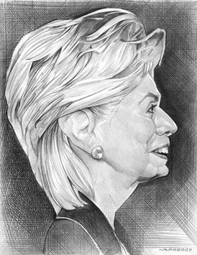 Cartoon: hillary clinton (medium) by salnavarro tagged caricature,pencil,politics,president,race