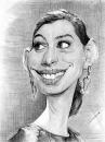 Cartoon: Anne Hathaway (small) by salnavarro tagged caricaturepencil hollywood star