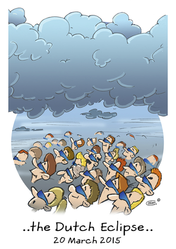 Cartoon: Dutch Eclipse 2015 (medium) by Stan Groenland tagged eclipse,cartoon,humor,illustration,art