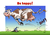 Cartoon: Spring is in the Air (small) by Stan Groenland tagged spring,cow,happiness,happy,cartoon,funny,art,animals,greeting,cards
