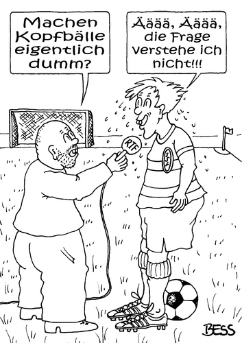 Cartoon: Ääää (medium) by besscartoon tagged fussball,kopfball,sport,dumm,rtf,ssv,reutlingen,bess,besscartoon