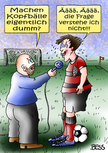 Cartoon: Ääää (medium) by besscartoon tagged fussball,kopfball,dumm,sport,rtf,ssv,reutlingen,interview,bess,besscartoon