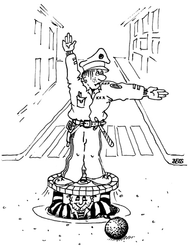 Cartoon: Ausbruch (medium) by besscartoon tagged polizei,gefängnis,knast,flucht,bess,besscartoon