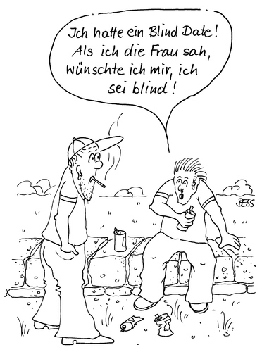 Cartoon: Blind Date (medium) by besscartoon tagged männer,blind,blinddate,beziehung,dating,single,bess,besscartoon